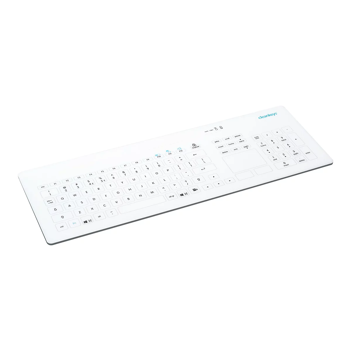 CleanKeys CK4W - Tastatur - mit Touchpad - kabellos - 2.4 GHz - Deutsch