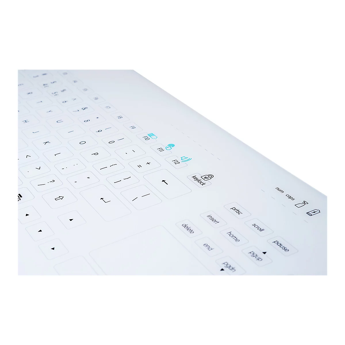 CleanKeys CK4W - Tastatur - mit Touchpad - kabellos - 2.4 GHz - Deutsch