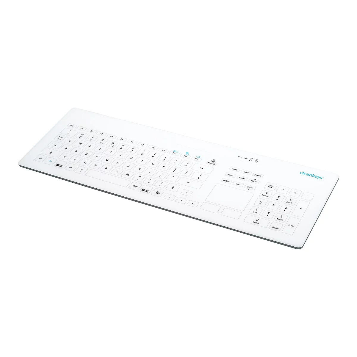 CleanKeys CK4W - Tastatur - mit Touchpad - kabellos - 2.4 GHz - Deutsch