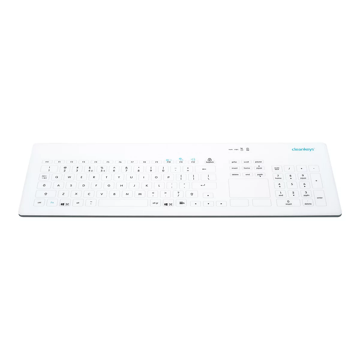 CleanKeys CK4W - Tastatur - mit Touchpad - kabellos - 2.4 GHz - Deutsch