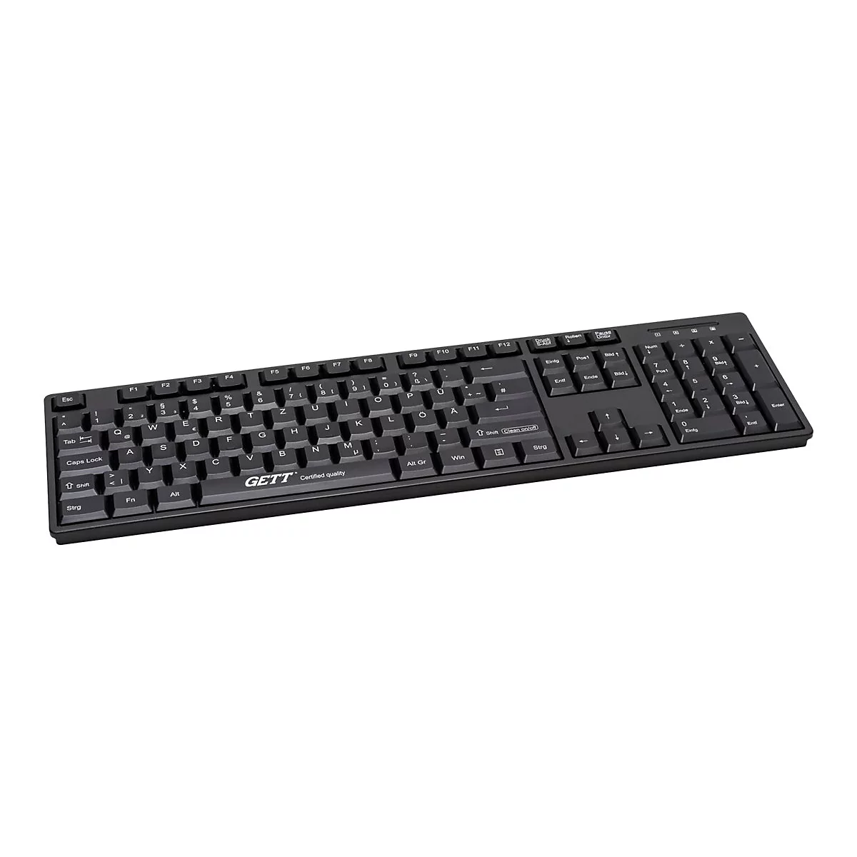 CleanType Easy Basic - Tastatur - Kunststoff, für medizinischen Bereich - waschbar - USB - QWERTY