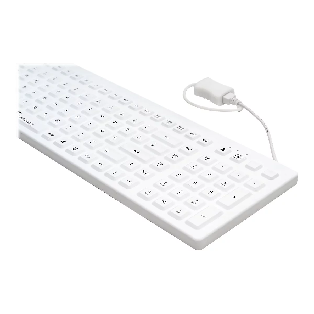 CleanType Prime Pro+ - Tastatur - waschbar - hintergrundbeleuchtet - USB - Schweiz