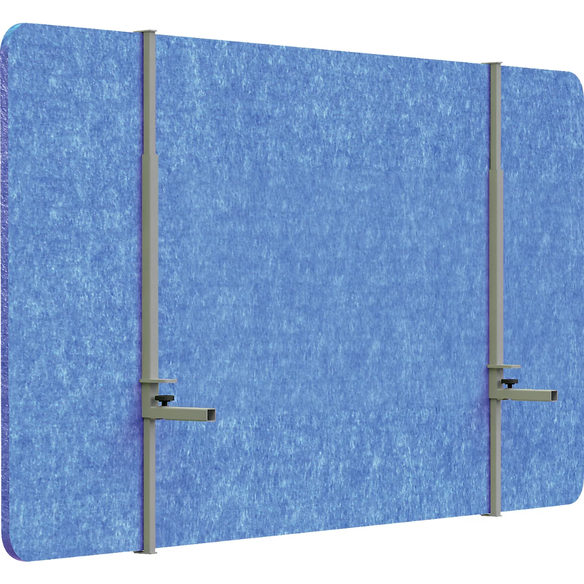 Cloison acoustique de bureau AKUSTIX Vario, classe d'absorption acoustique B, épaisseur 18 mm, sans fixations, L 1600 x H 600 mm, feutre PET, bleu