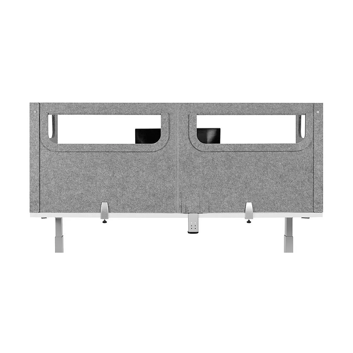 Cloison acoustique de bureau BE Safety Screen U-Form, avec fenêtre acrylique, épaisseur 10 mm, L 140 x P 80 x H 60 mm, gris clair