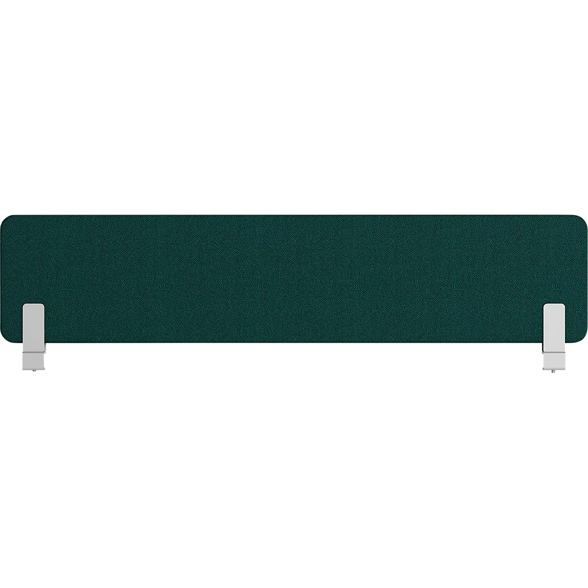 Cloison de bureau vert foncé avec supports blancs. Vertical, rectangulaire.