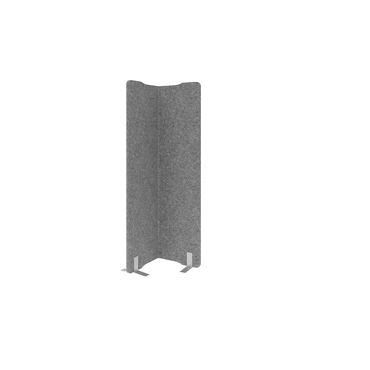 Cloison acoustique, raccord d'angle V-Cut, angle réglable de 0 à 90°, classe d'absorption acoustique C, L 1000 x P 25 x H 1800 mm, voile d'insonorisation, gris chiné