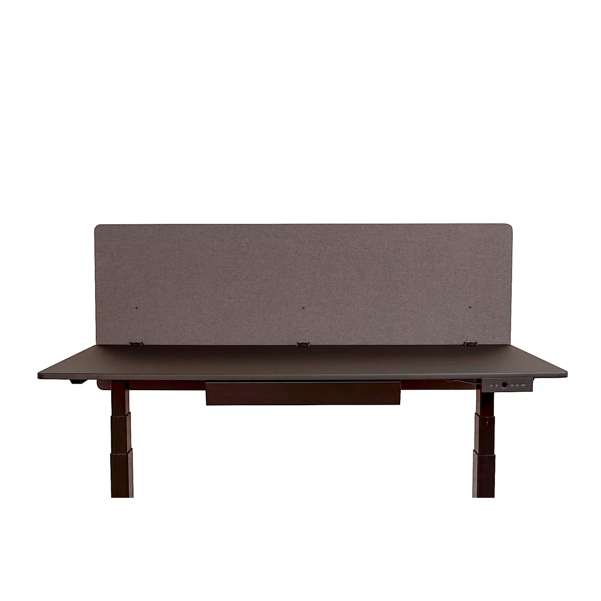 Cloison de bureau Luxor, pour épaisseur de plateau jusqu'à 40 mm, fixation par agrafes, L 1600 x P 20 x H 600 mm, env. 9 kg, matériaux recyclés, gris ardoise