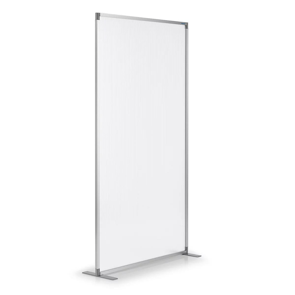Cloison de séparation magnetoplan, L 1000 x P 350 x H 1800 mm, acrylique double face/métal, sans bande magnétique, base en T, blanc