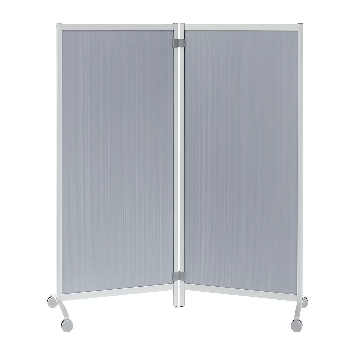Cloison de séparation mobile - 2 parties - aluminium - l. 760 x P 440 x H 1700 mm par élément - couleur aluminium