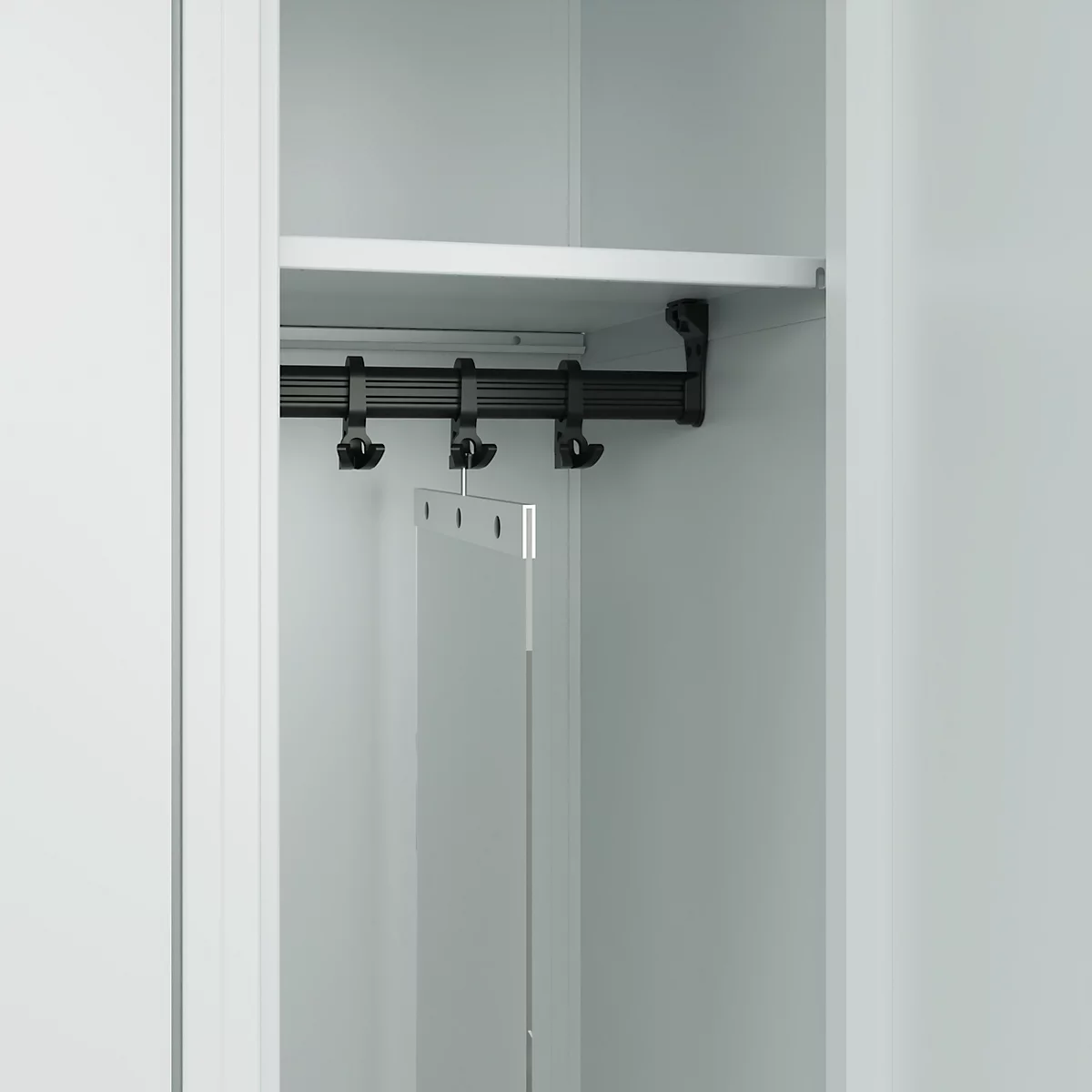 Cloison de séparation pour casiers C+P Evolo PLUS, coulissante et pivotante, L 300 x P 3 x H 1210 mm, transparente