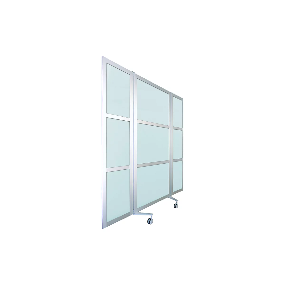 Cloison mobile, verre ESG satiné