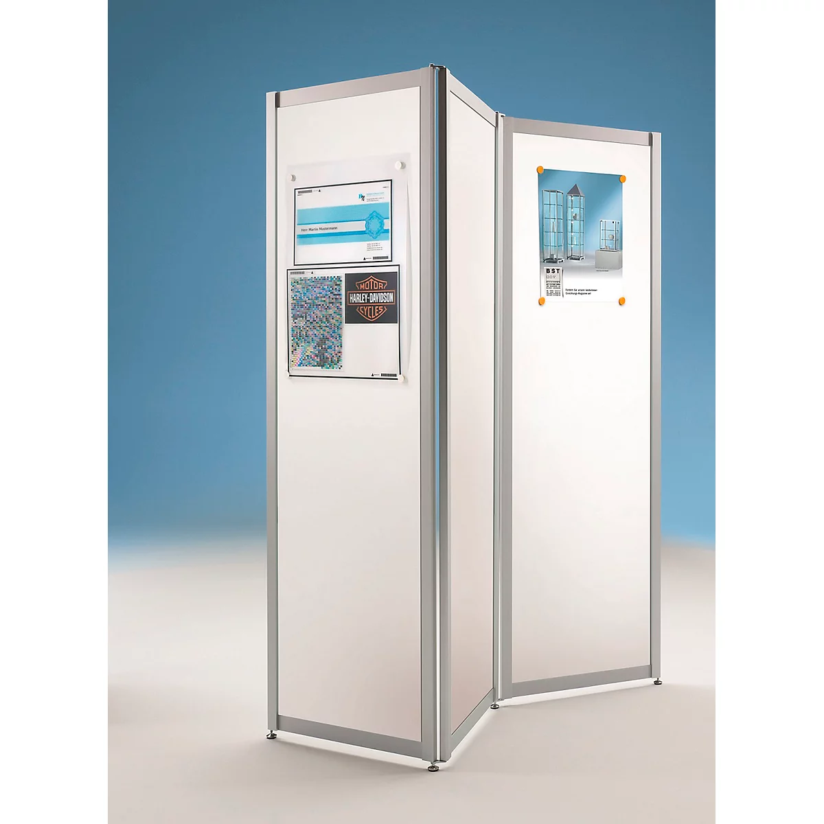 Cloison pliable, métal blanc, magnétique