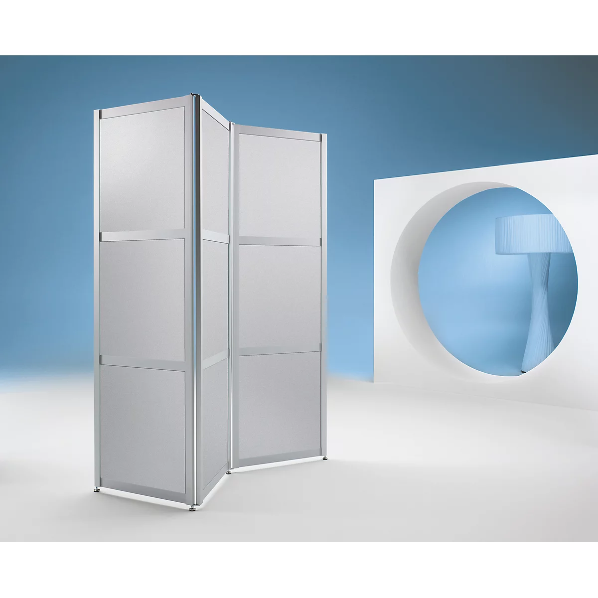 Cloison pliable, verre ESG satiné