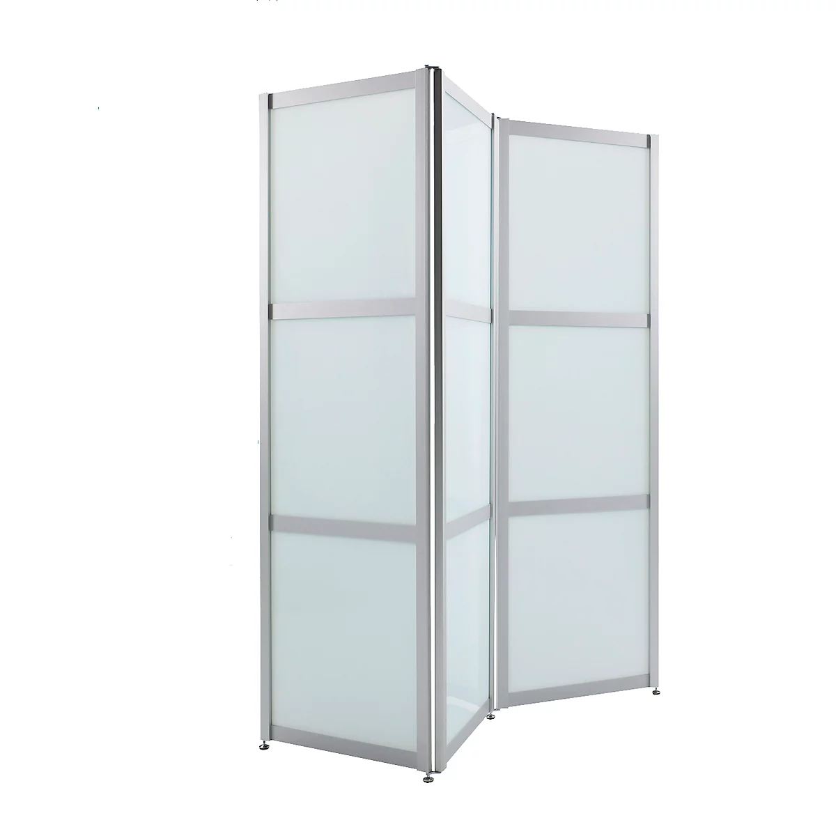 Cloison pliable, verre ESG satiné