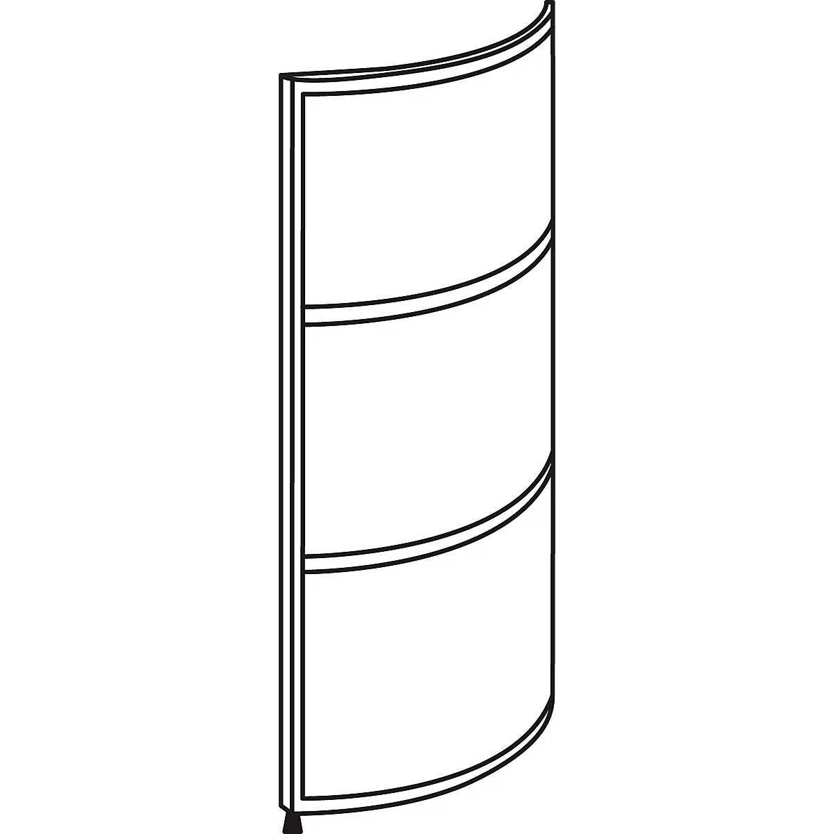 Cloison ronde et haute, verre synthétique