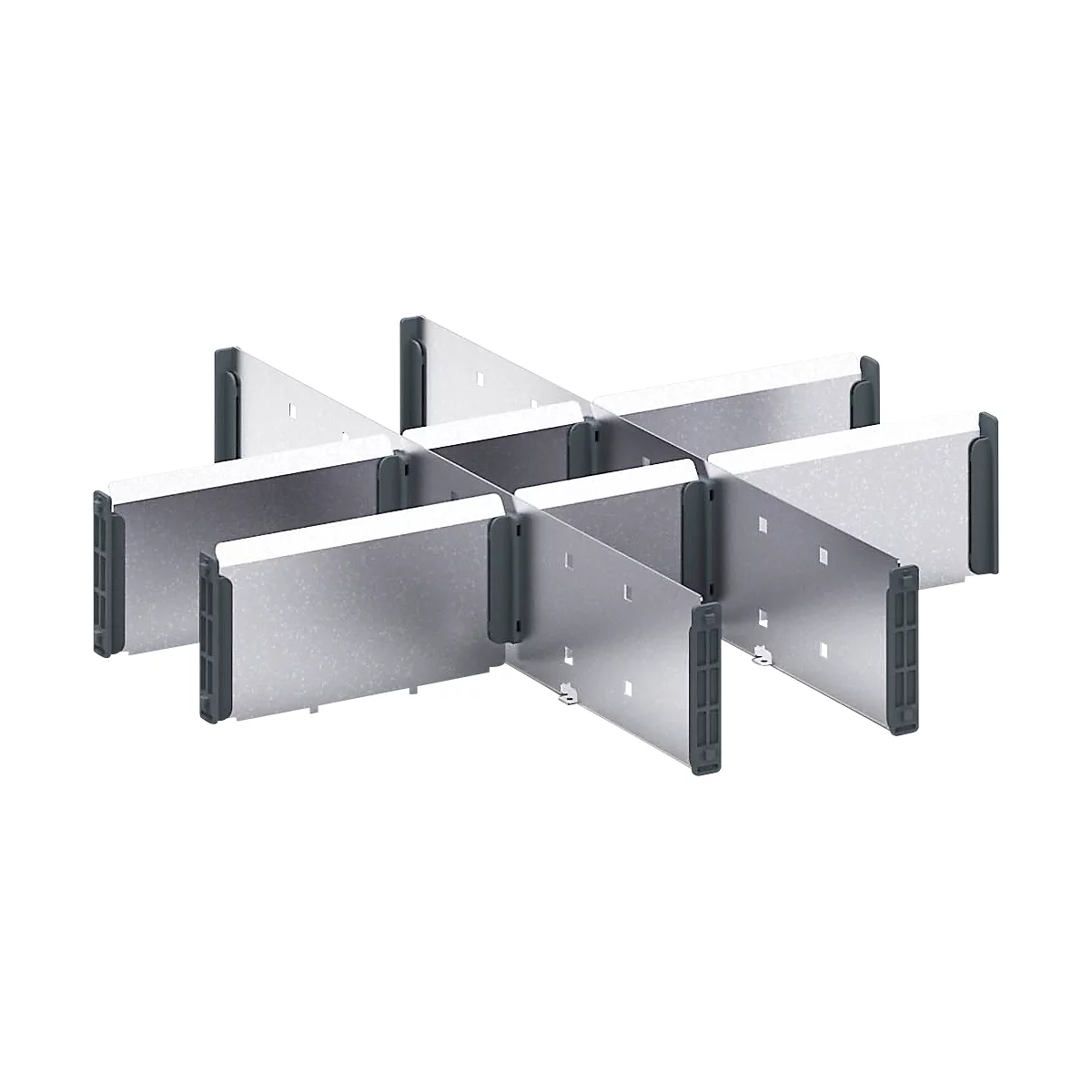 Cloisons bott verso, pour tiroirs, pour hauteur de façade 100/125 mm, L 525 x P 550 x H 77 mm, tôle d'acier