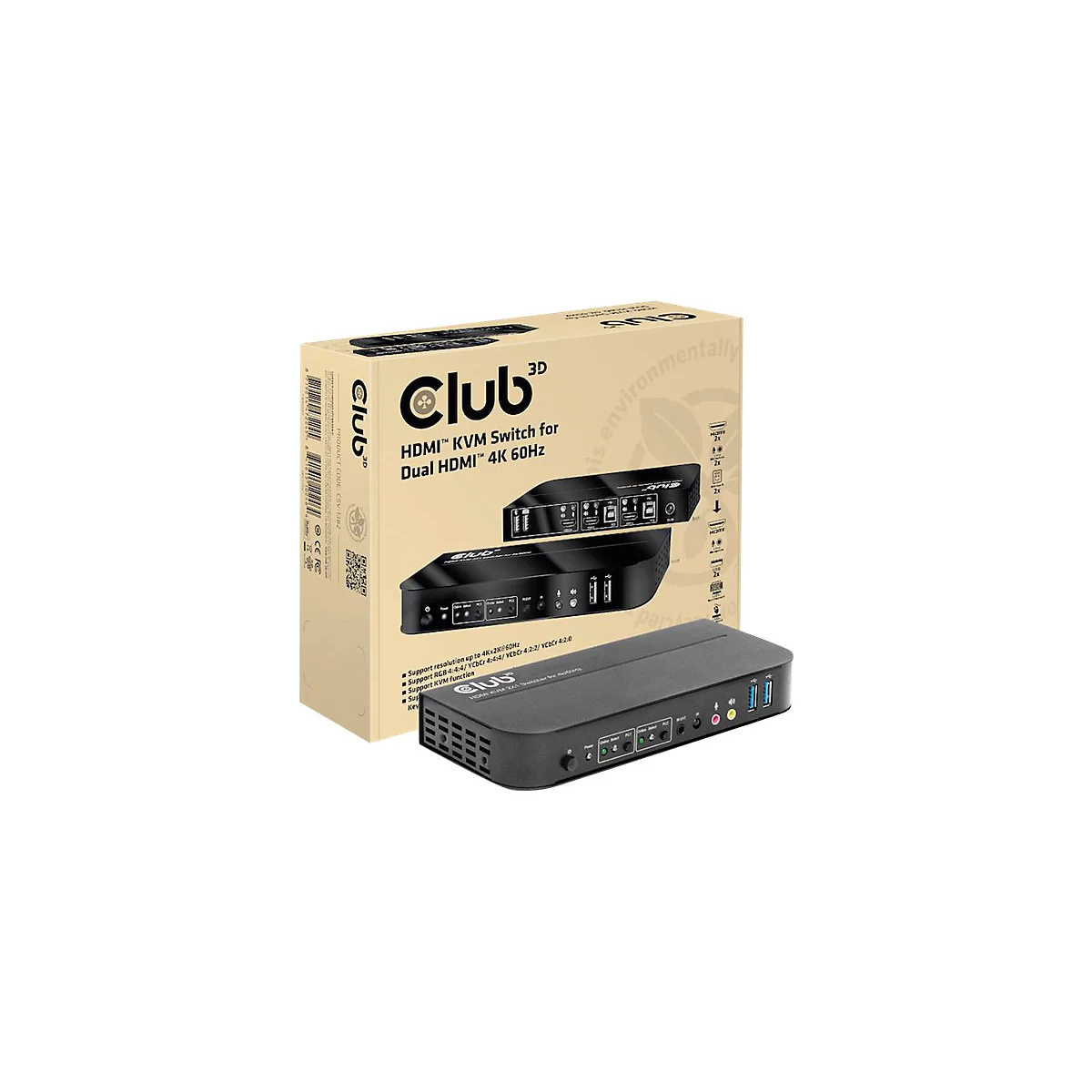 Club 3D CSV-1382 - KVM-/Audio-Switch - 2 Anschlüsse