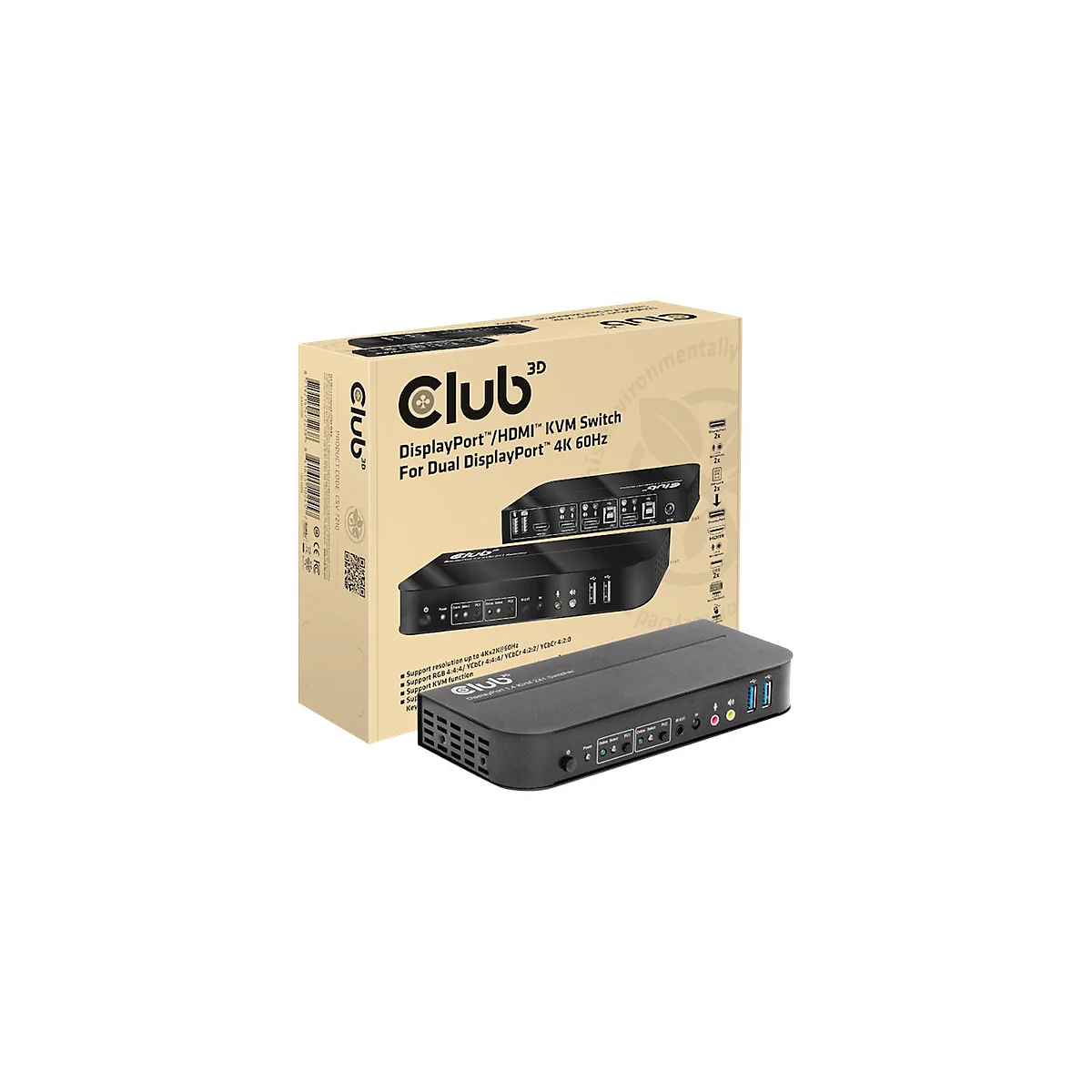 Club 3D CSV-7210 - KVM-/Audio-Switch - 2 Anschlüsse