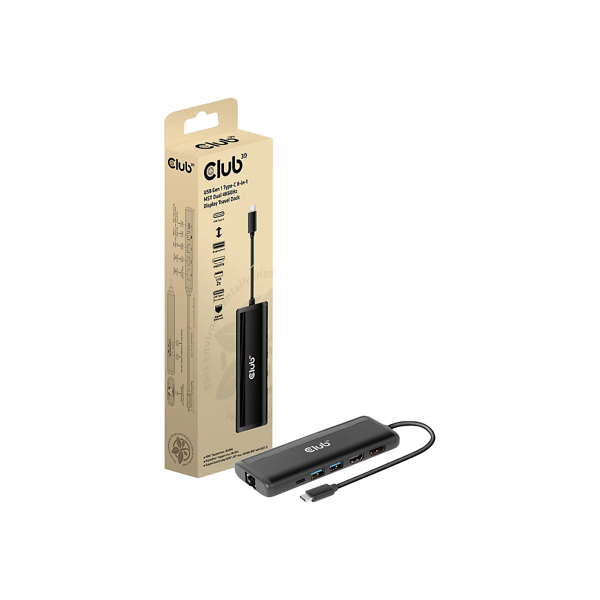 Club 3D - Dockingstation - USB-C 3.2 Gen 1 - HDMI, DP - 1GbE