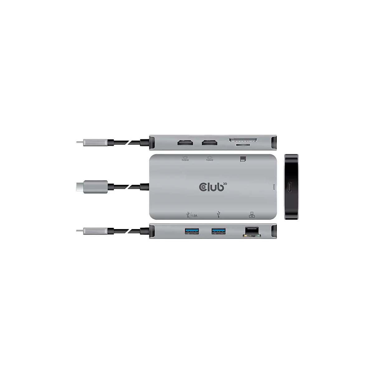Club 3D - Dockingstation - USB-C 3.2 Gen 1 / Thunderbolt 3 - HDMI - 1GbE
