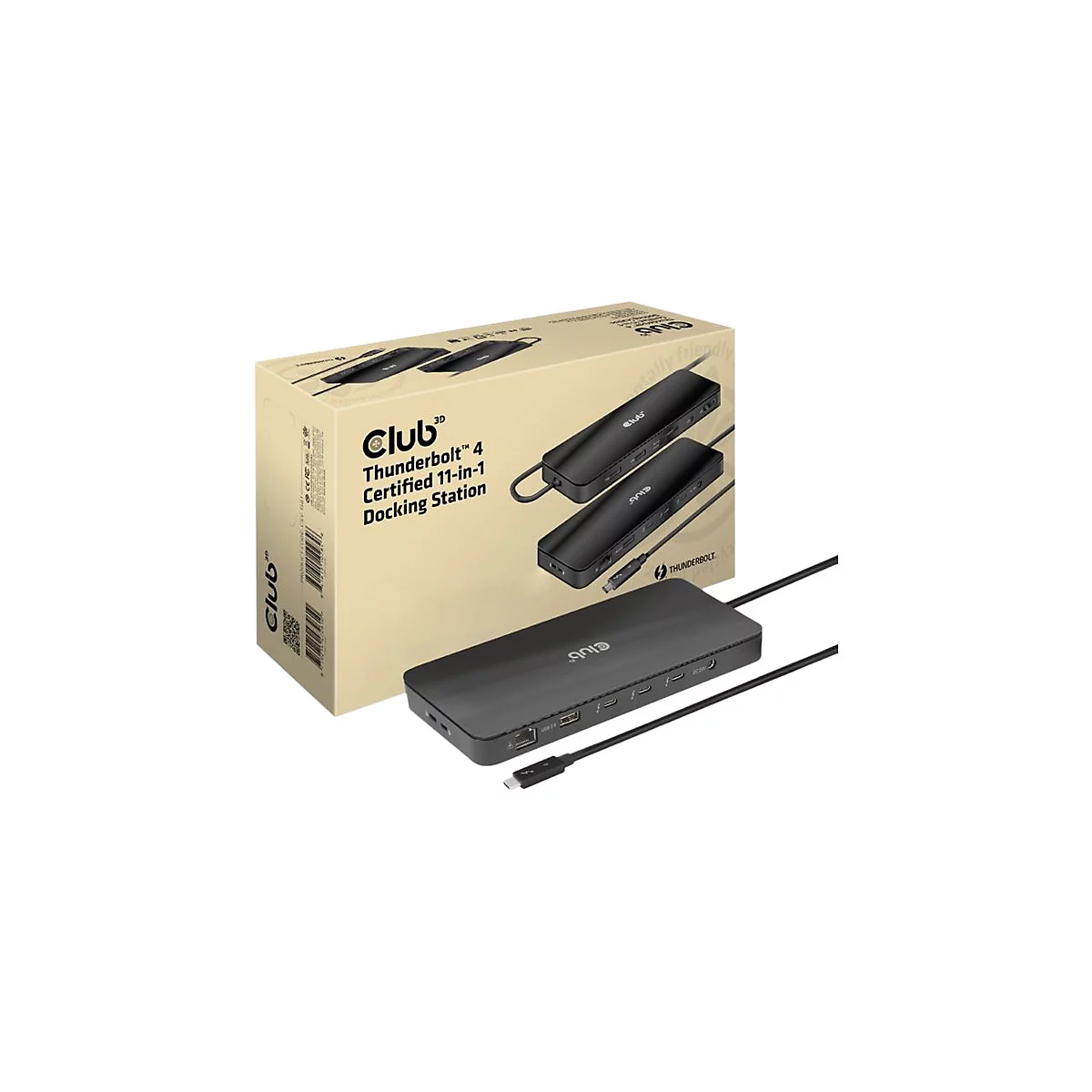 Club 3D - Dockingstation - USB-C / Thunderbolt 3 / Thunderbolt 4 - 3 x Thunderbolt 4 - 1GbE - 140 Watt