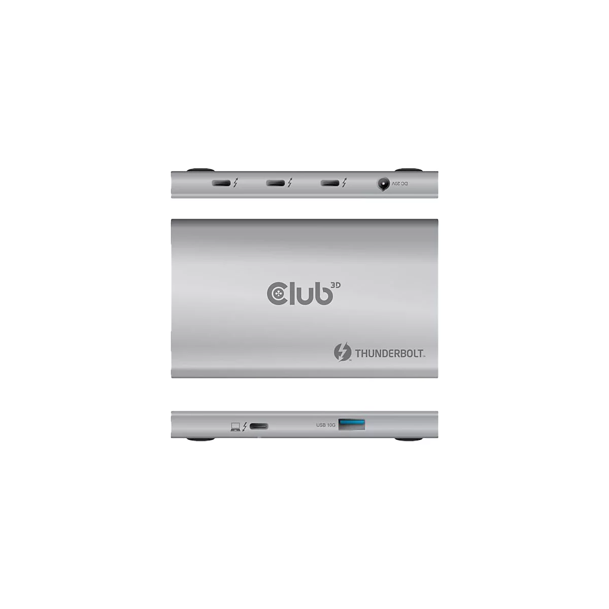 Club 3D Thunderbolt 4 Portable 5-in-1 Hub with Smart Power - Dockingstation - Thunderbolt 4