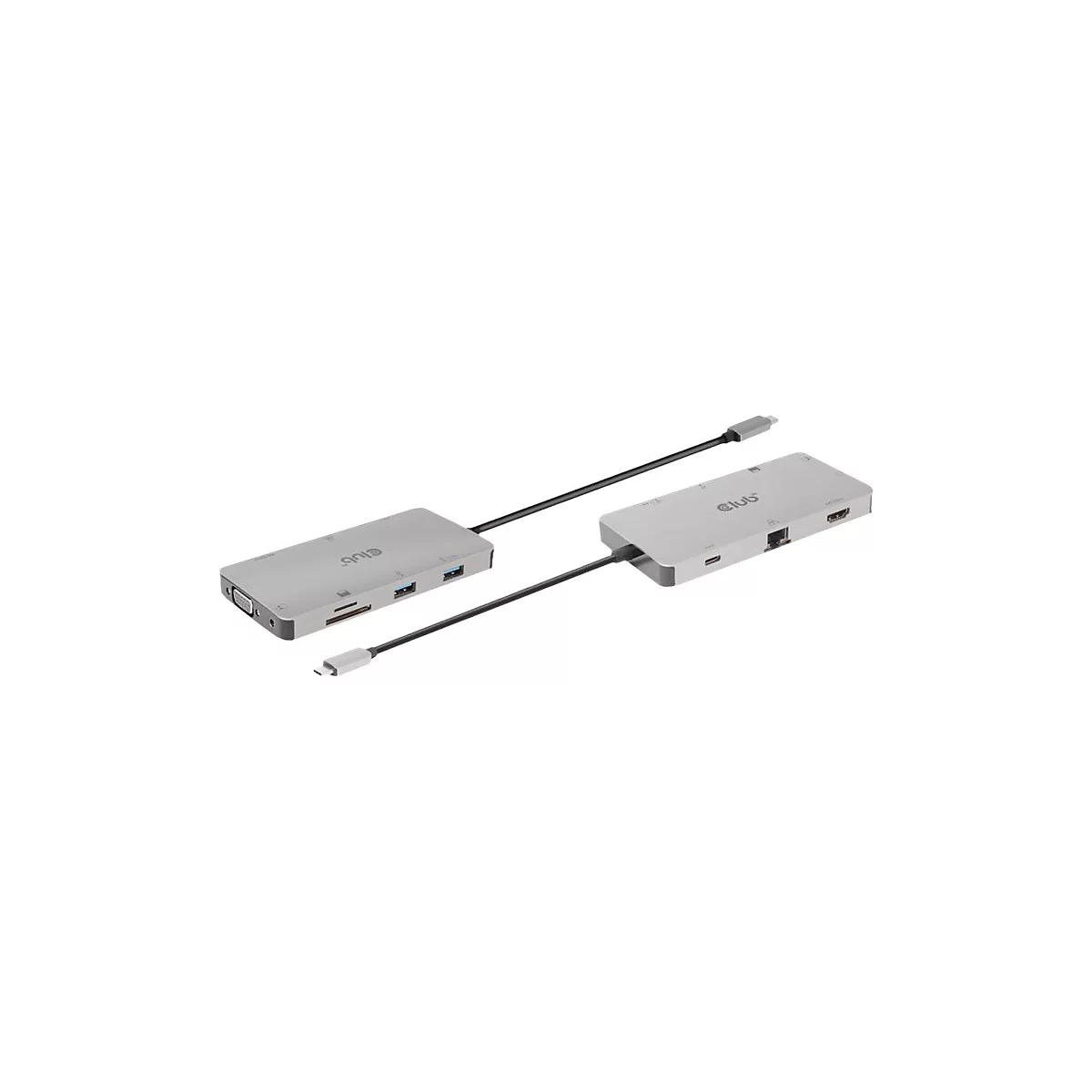 Club 3D USB Gen1 Type-C 9-in-1 hub - Dockingstation - USB-C - VGA, HDMI - 1GbE