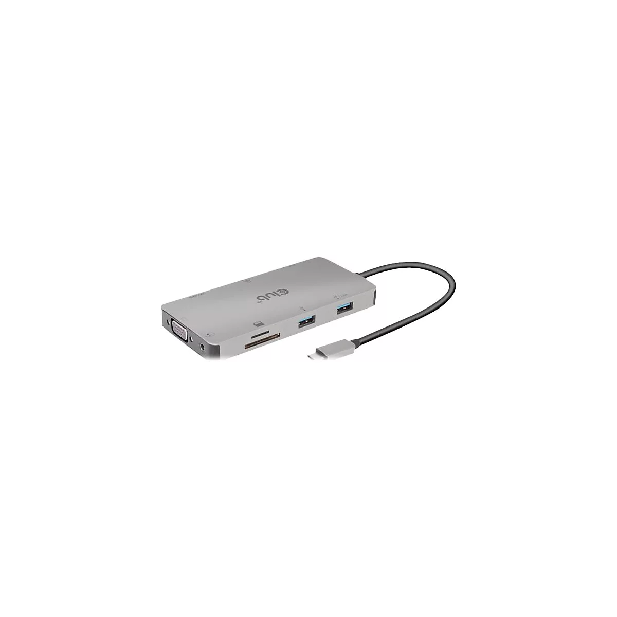Club 3D USB Gen1 Type-C 9-in-1 hub - Dockingstation - USB-C - VGA, HDMI - 1GbE