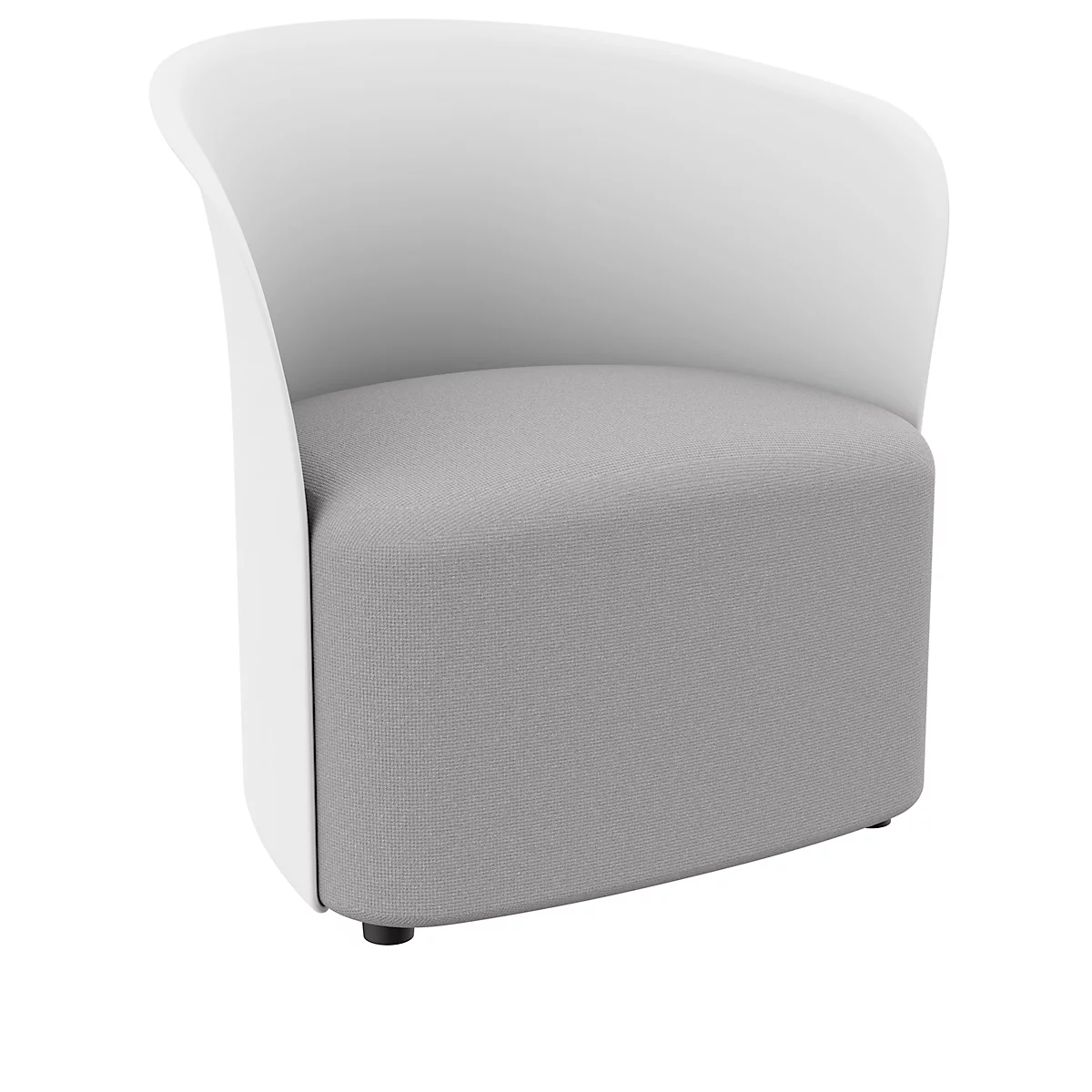 Clubfauteuil Paperflow CROWN, schuimrubberen bekleding, met poten, zithoogte 380 mm, B 730 x D 635 x H 690 mm, polypropyleen &amp; hardboard, bekleding wit