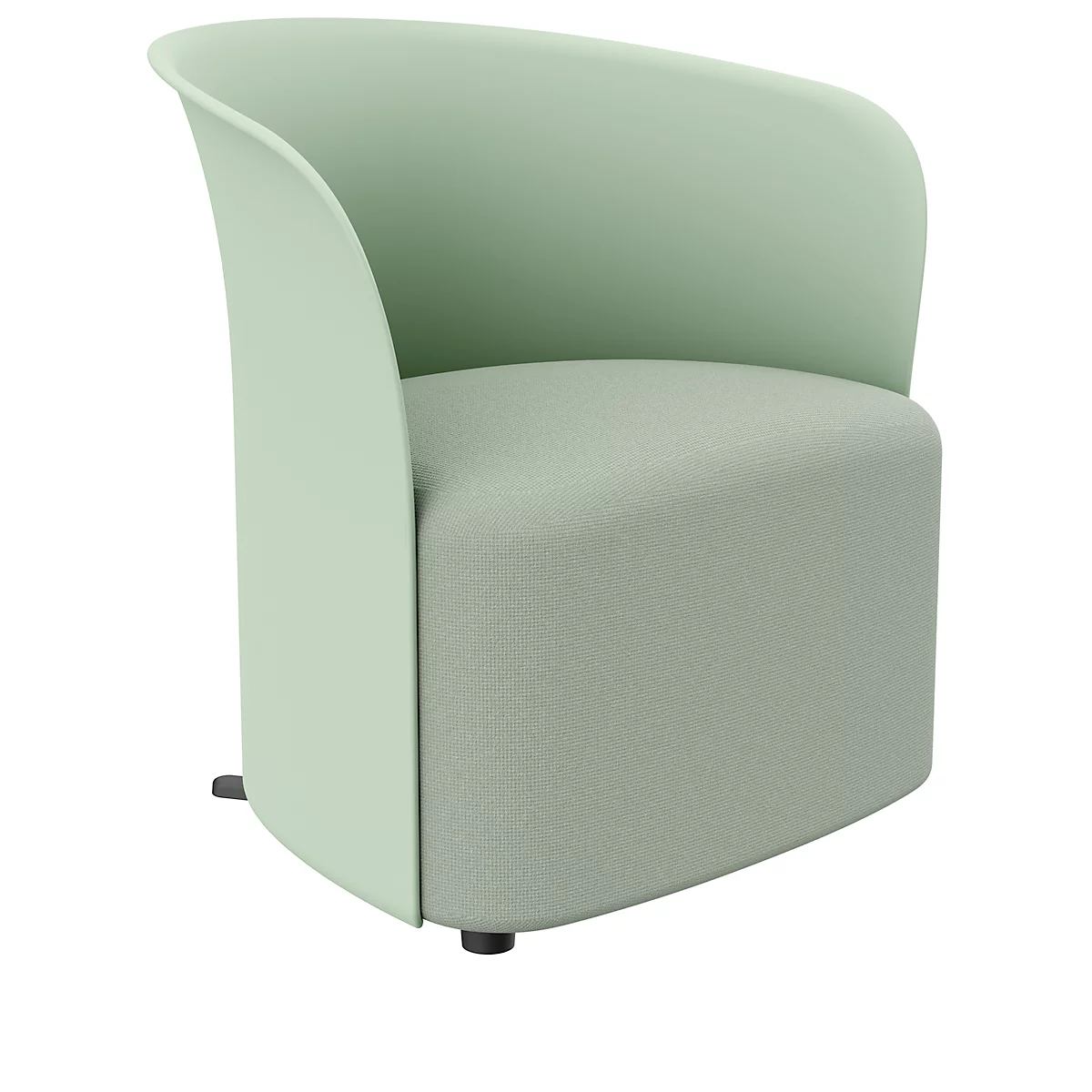 Clubfauteuil Paperflow CROWN, schuimrubberen bekleding, met poten, zithoogte 380 mm, B 730 x D 635 x H 690 mm, polypropyleen &amp; hardboard, groene bekleding