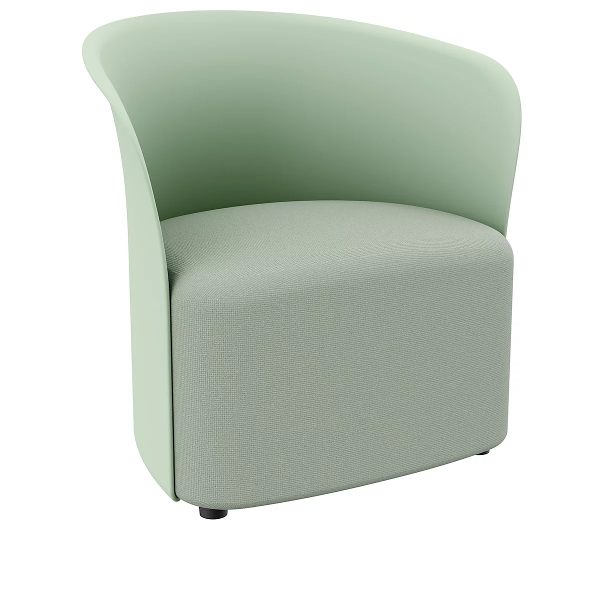 Clubfauteuil Paperflow CROWN, schuimrubberen bekleding, met poten, zithoogte 380 mm, B 730 x D 635 x H 690 mm, polypropyleen &amp; hardboard, groene bekleding
