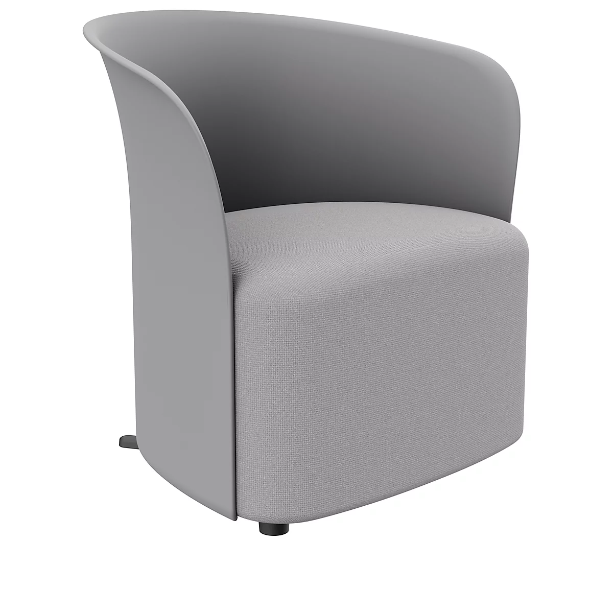 Clubsessel Paperflow CROWN, Schaumpolsterung, mit Füßen, Sitzhöhe 380 mm, B 730 x T 635 x H 690 mm, Polypropylen & Hartfaserplatte, Polsterbezug grau