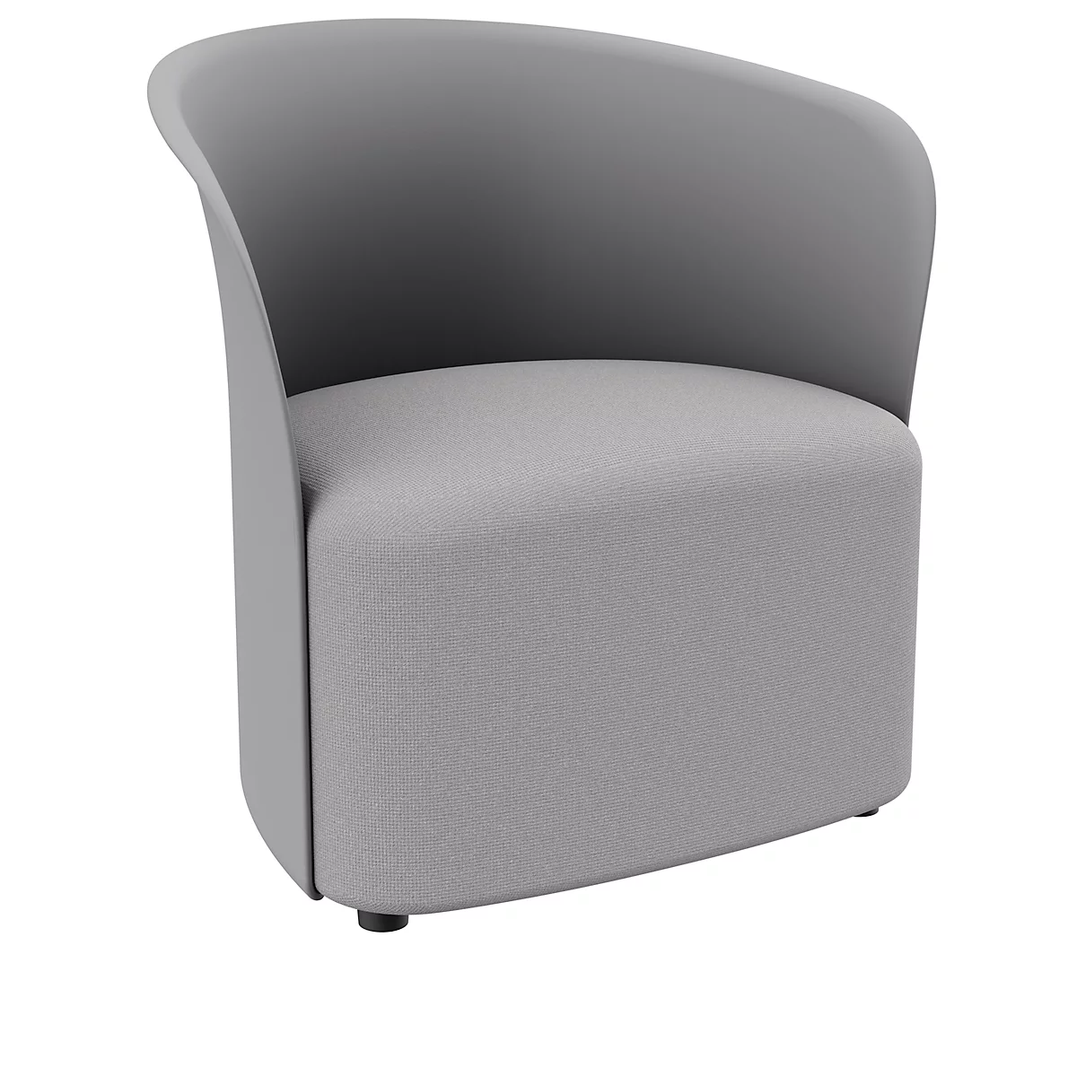 Clubsessel Paperflow CROWN, Schaumpolsterung, mit Füßen, Sitzhöhe 380 mm, B 730 x T 635 x H 690 mm, Polypropylen & Hartfaserplatte, Polsterbezug grau