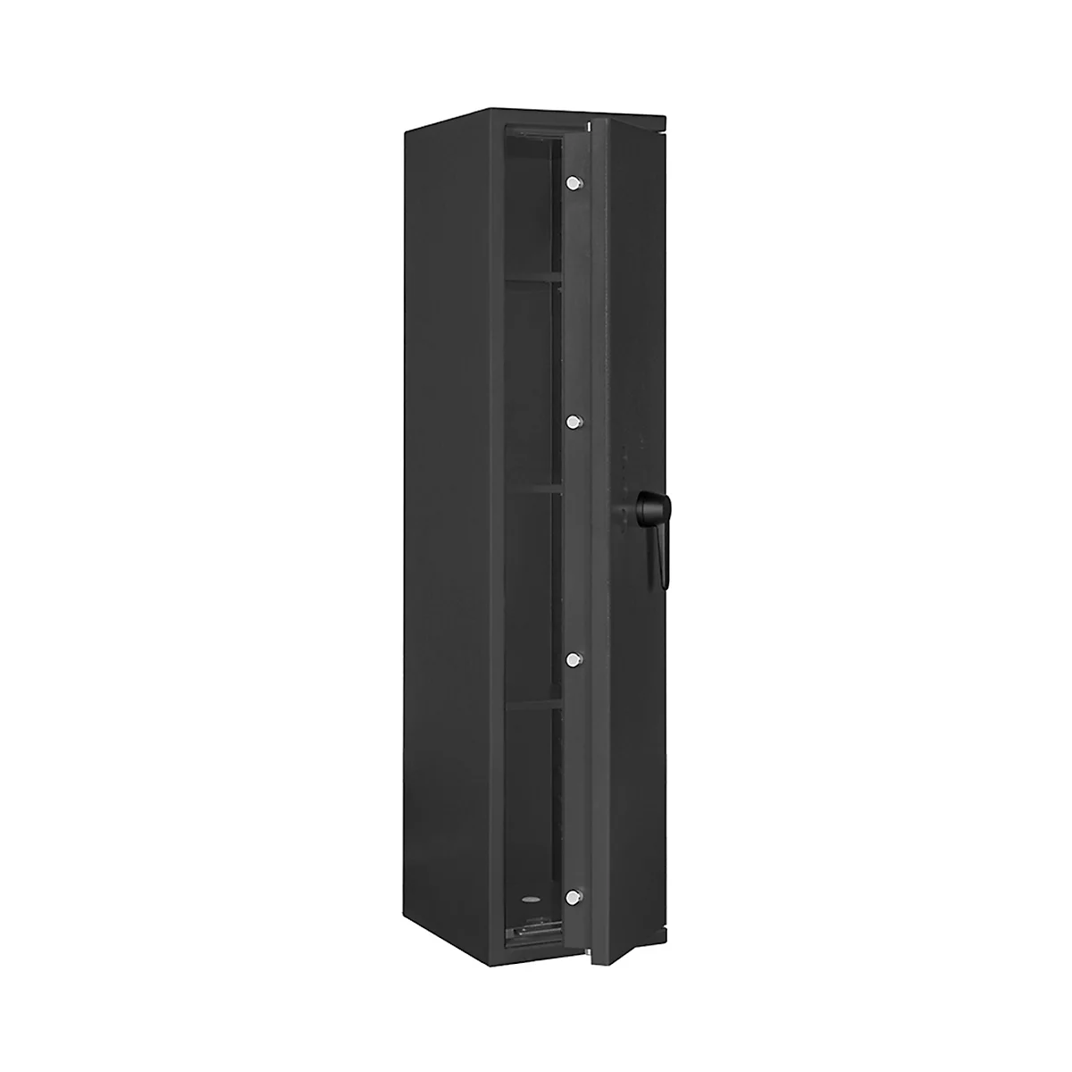 Coffre-fort Lyra 11, classe 0 selon EN 1143-1, 71 l, charnières à droite, serrure à double panneton, 3 étagères, L 310 x P 375 x H 1320 mm, gris graphite RAL 7024