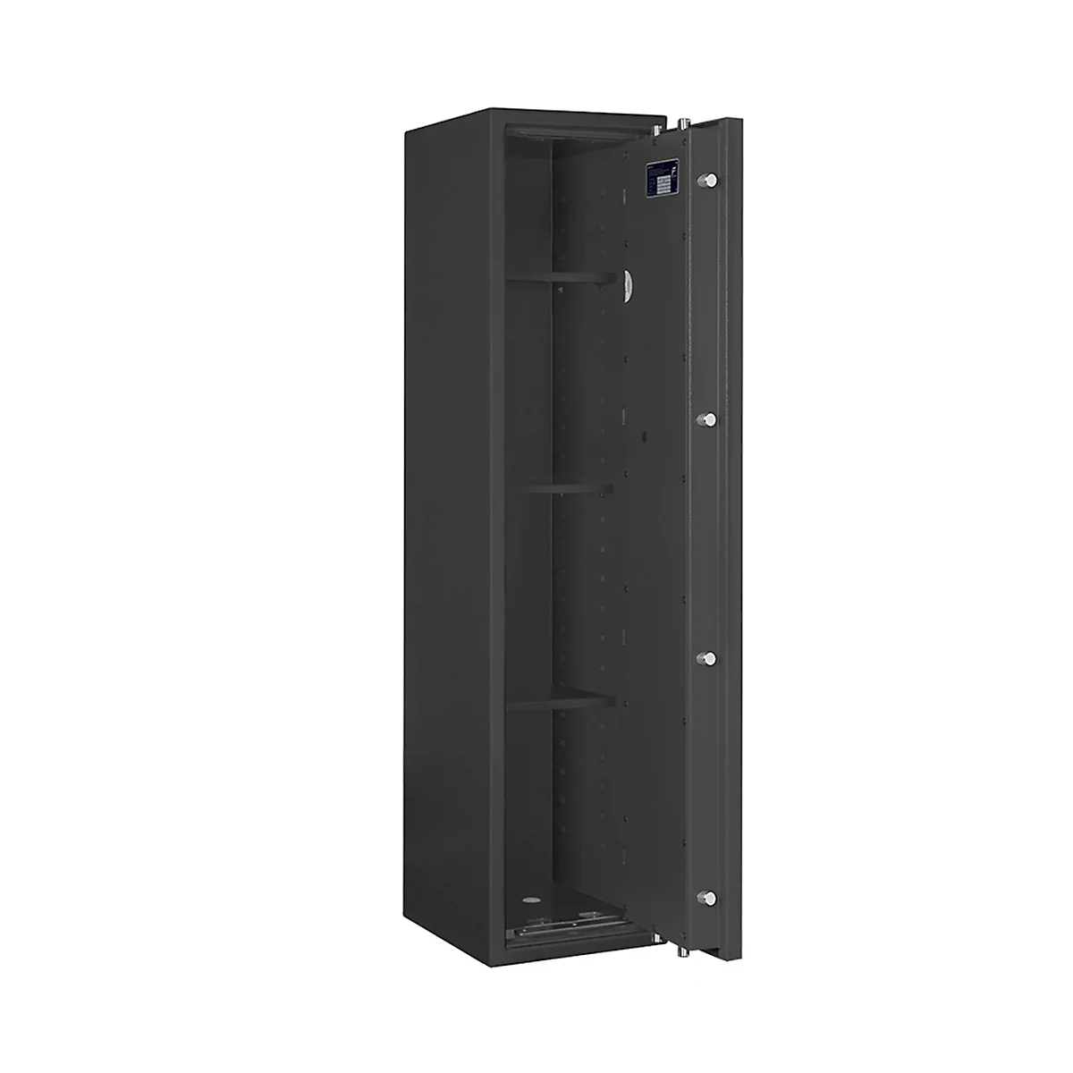 Coffre-fort Lyra 11, classe 0 selon EN 1143-1, 71 l, charnières à droite, serrure à double panneton, 3 étagères, L 310 x P 375 x H 1320 mm, gris graphite RAL 7024