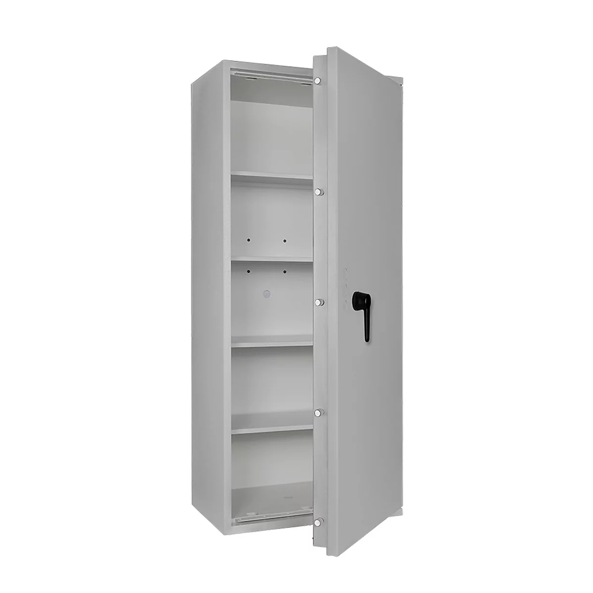 Coffre-fort Lyra 16, classe 0 selon EN 1143-1, 252 l, charnières à droite, serrure à double panneton, 4 tablettes, L 650 x P 420 x H 1550 mm, gris clair RAL 7035