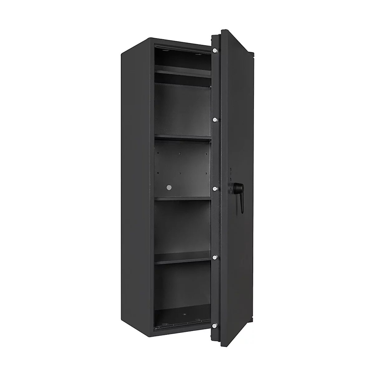Coffre-fort Lyra 16, classe 0 selon EN 1143-1, 252 l, charnières à droite, serrure à double panneton, 4 tablettes, L 650 x P 420 x H 1550 mm, gris graphite RAL 7024