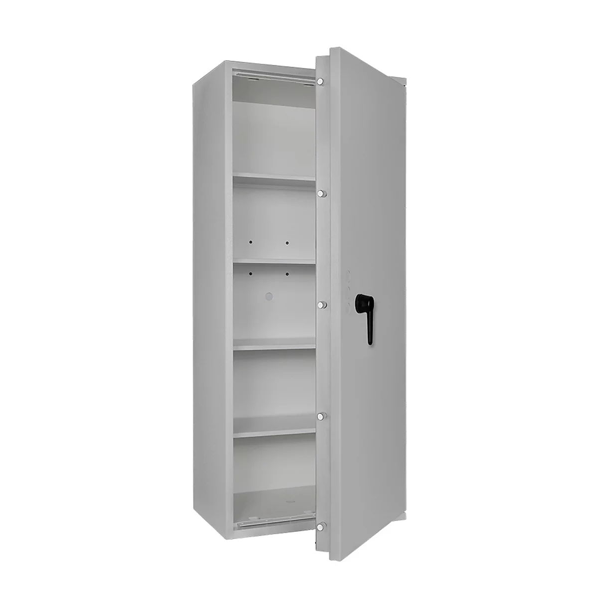 Coffre-fort Lyra 16, classe I selon EN 1143-1, 252 l, charnières à droite, serrure à double panneton, 4 tablettes, L 650 x P 420 x H 1550 mm, gris clair RAL 7035