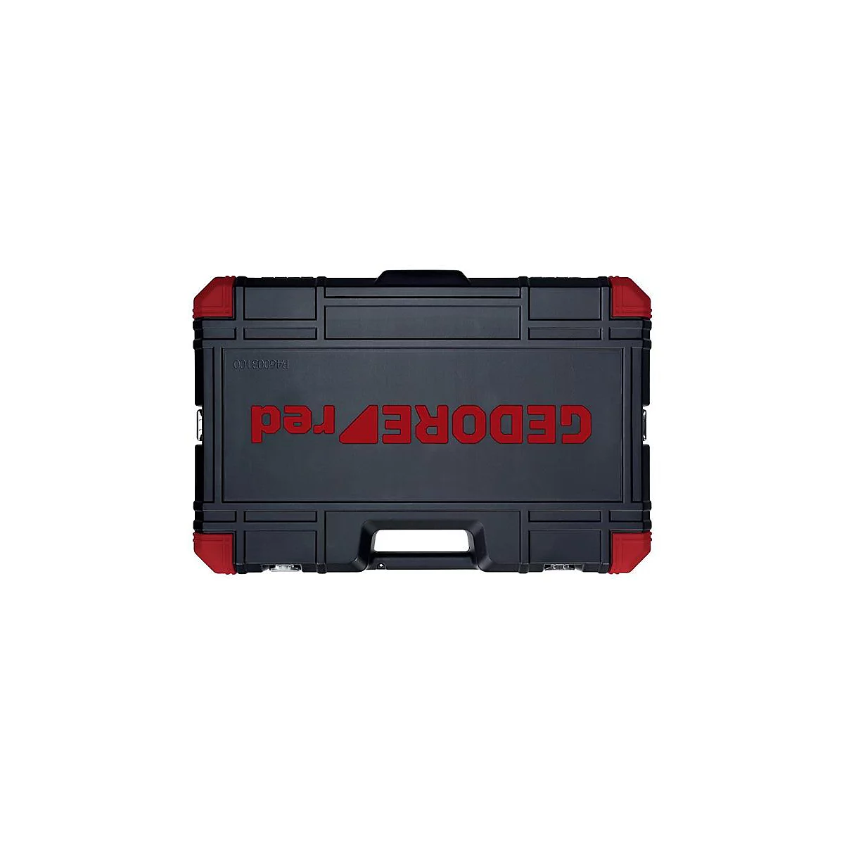 Boîte à outils noire avec lettrage et accents rouges. Inscription : GEDORE red.