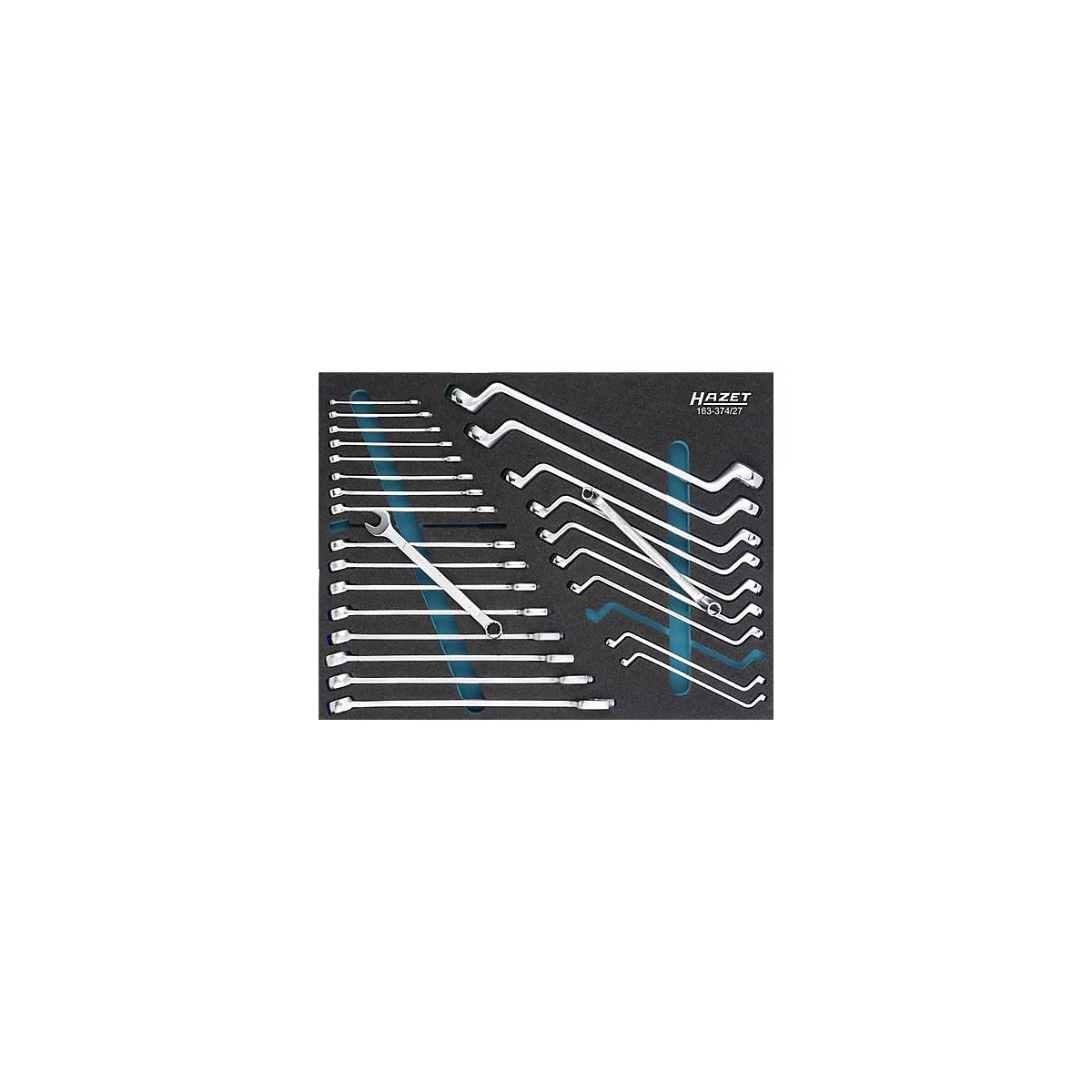 Coffret à outils Hazet 163-374/27, 27 pièces, L 519 x P 392 x H 35 mm, mousse