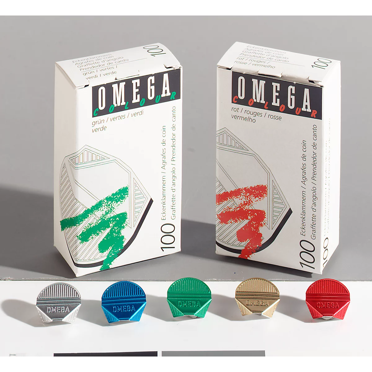Coins lettres Omega, vert, 100 p.