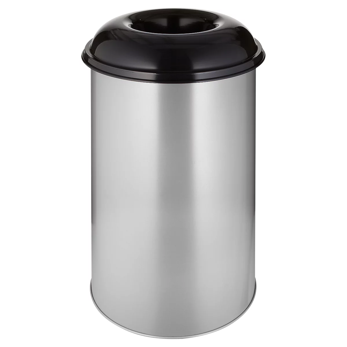 Colector de residuos 50 l autoextinguible, cuerpo aluminio/tapa negra