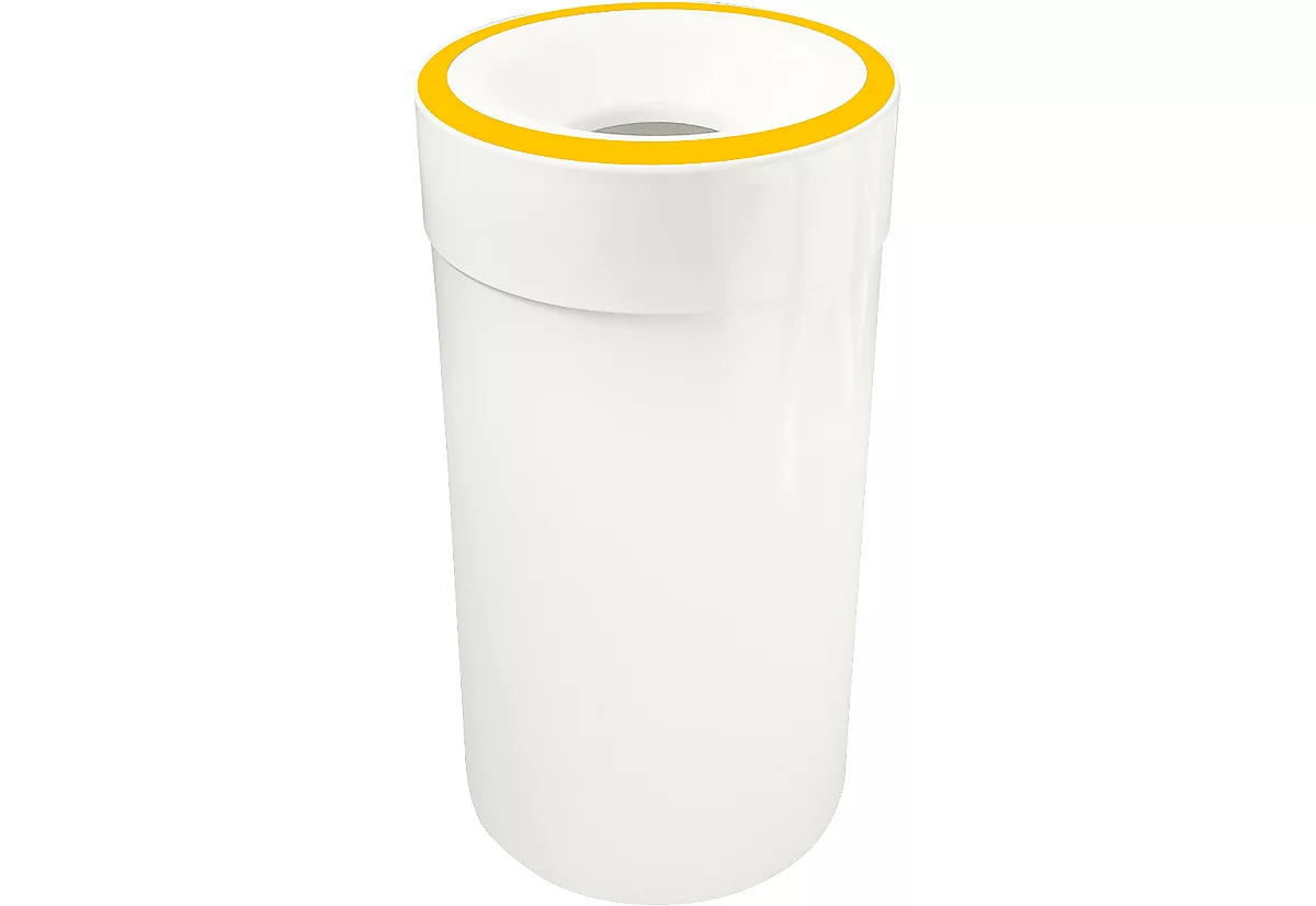 Colector de residuos autoextinguible, 60 l, blanco/amarillo