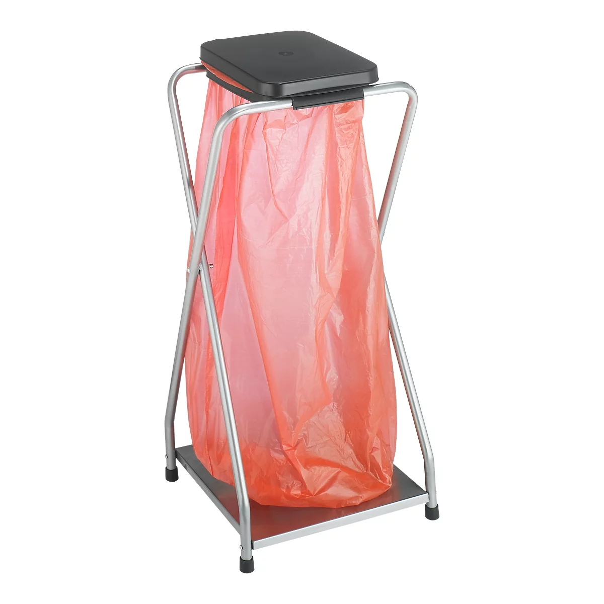 Colector de residuos con base, 70 l, tapa negro