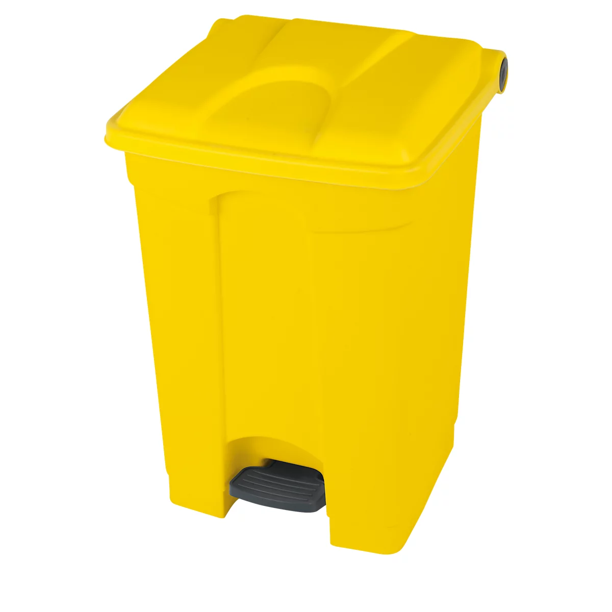 Colector de residuos con pedal de polietileno 70 l, amarillo