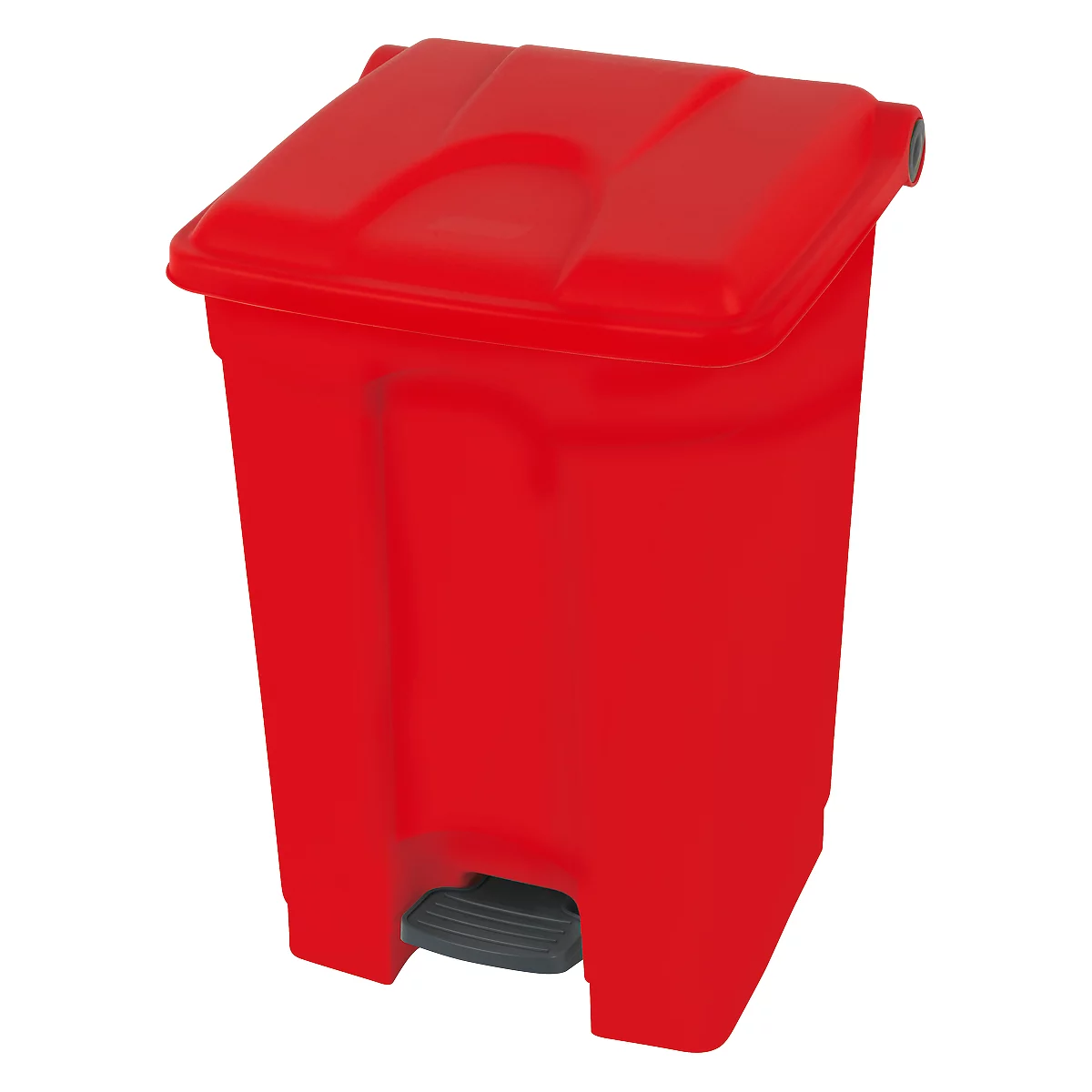 Colector de residuos con pedal de polietileno 70 l, rojo