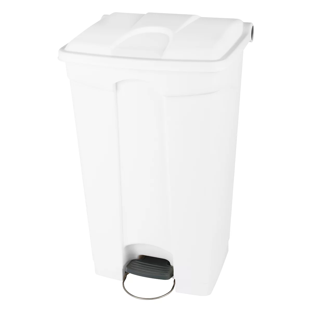 Colector de residuos con pedal de polietileno 90 l, blanco