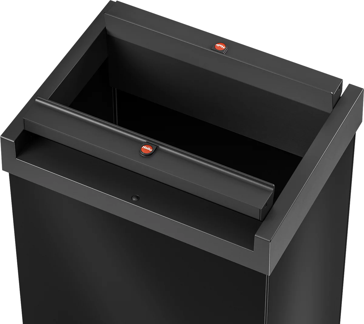 Colector de residuos Hailo Big-Box Swing XL, 52 l, rectangular, tapa basculante, chapa de acero, negro