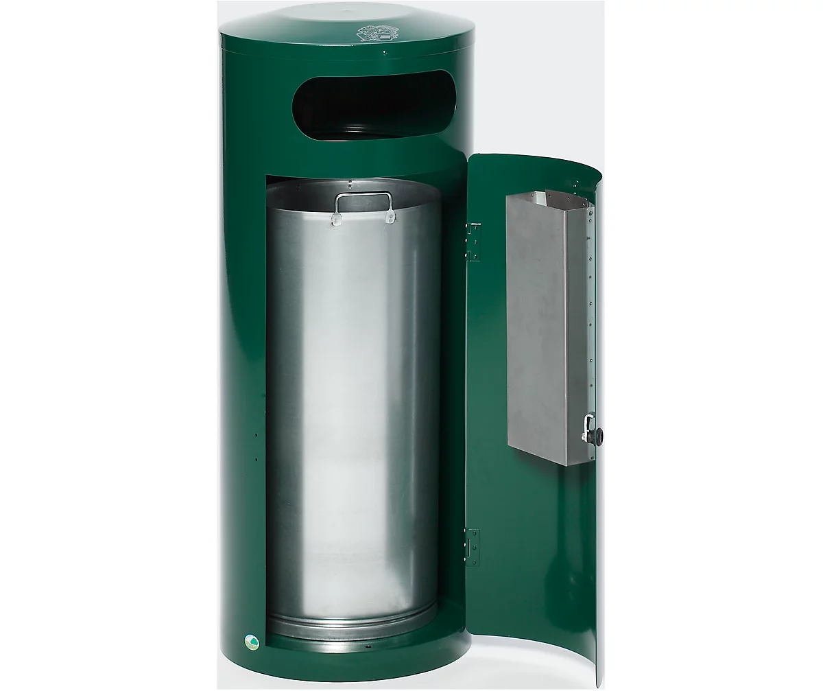 Colector de residuos KS 70, con cenicero interior, verde musgo