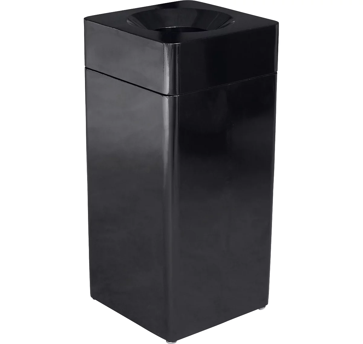 Colector de residuos Orgavente, acero, volumen 40 l, rectangular, An 350 x P 350 x Al 790 mm, cubo autoextinguible, negro
